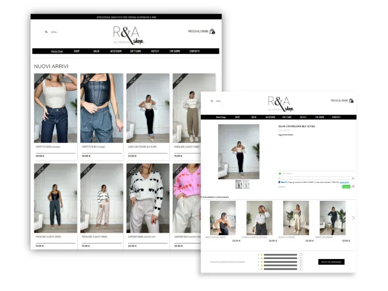 Bekleidungs-Onlineshop erstellt mit WebSite X5 von R&A SHOP