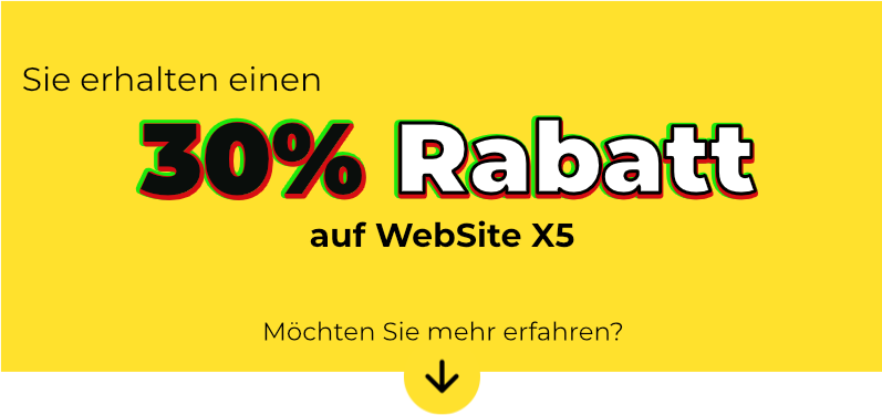 30% RABATT auf WebSite X5